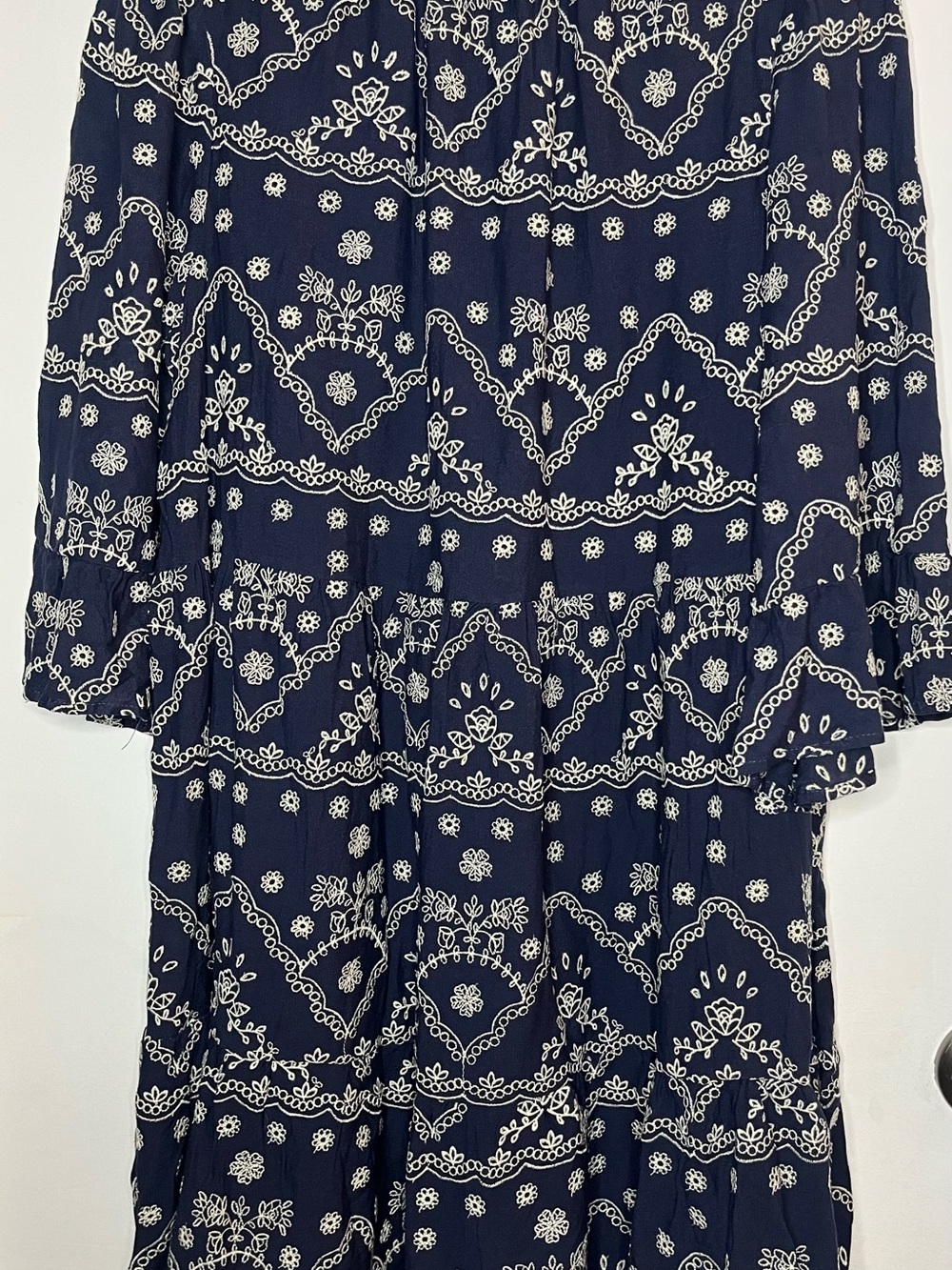 Penelope Rose Navy Embroidered Maxi Dress